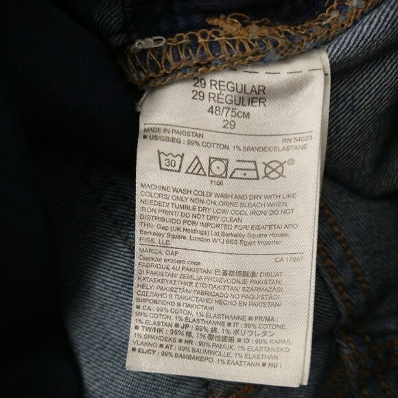 Gap 1969 Maternity Jeans Cropped Ankle Slim Straight Women Size 29 R Medium Wash - Picture 6 of 8